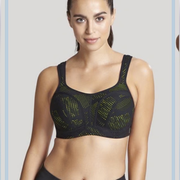 Panache Black & Green Sports Bra – Size 40GG - Picture 7 of 9